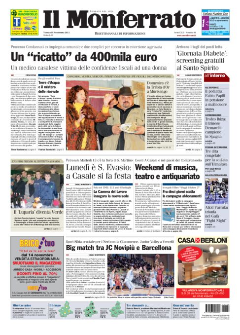 Il Monferrato - Edizione 84 del 09/11/2012